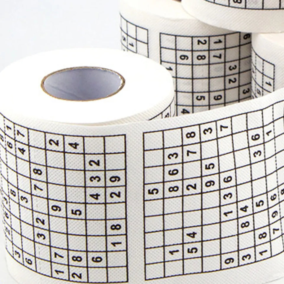 Sudoku game toilet paper, office and home puzzle roll paper, home creative fun toilet paper, wood pulp toilet paper