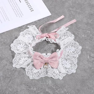 Cat Bow Collar Breakaway Kitten Collar with Cute Bow Tie Girl Cat Collars Cats Princess Costumes Pink Outfit for Kitty and Some