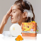 Calendula flower and plant essential oil shampoo soap handmade soap with rich aroma, oil control and moisturizing hair