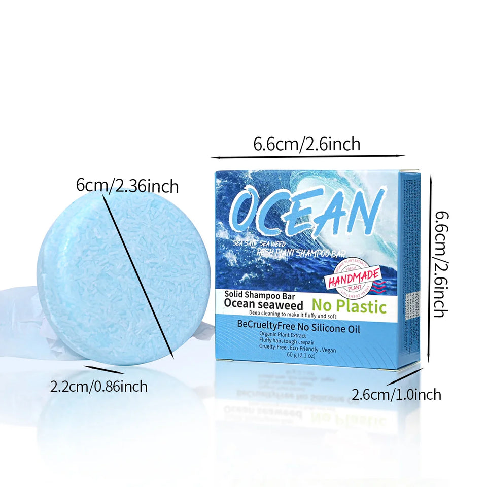 Refreshing Ocean Shampoo Seaweed essence Handmade Soap Soft and Tough Hair Care Soap Men's Shampoo
