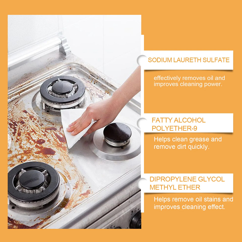Portable 60ml All Purpose Kitchen Cleaner Stove Remover Removes Oil Dirt Rust Grease Degreaser Household Kitchen Cleaning Spray