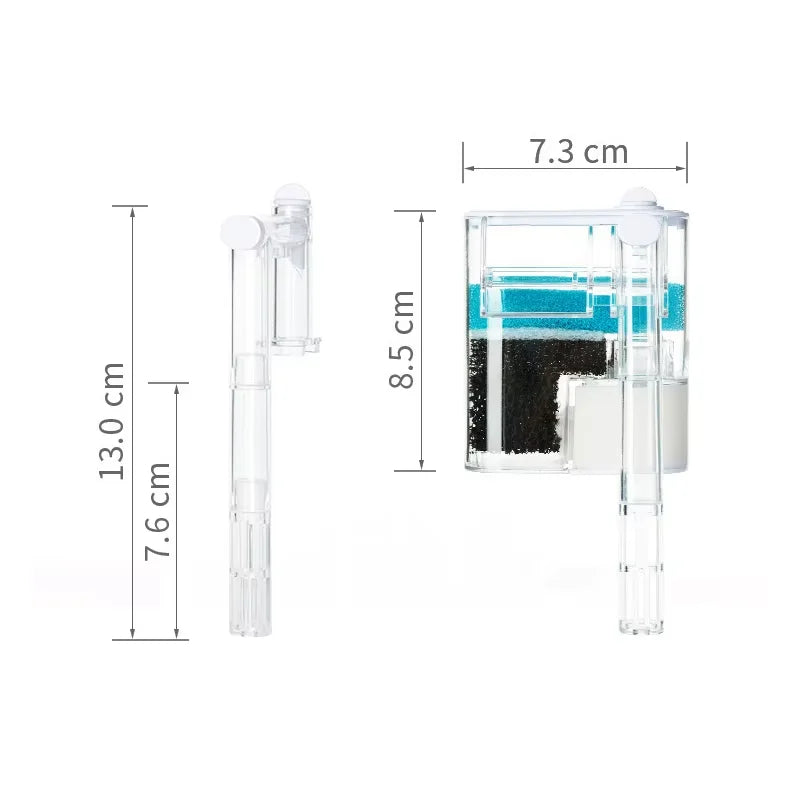 Fish Tank Filter small circulation Pump3in 1 Water Purification WaterfallOxygenation Silent Household wallMounted