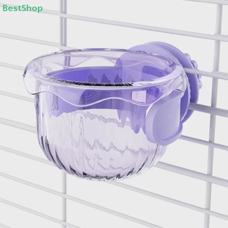 ♥♥♥Plastic Parrot Feeder,Transparent Bird Food Box,Splash-proof Water Feeder