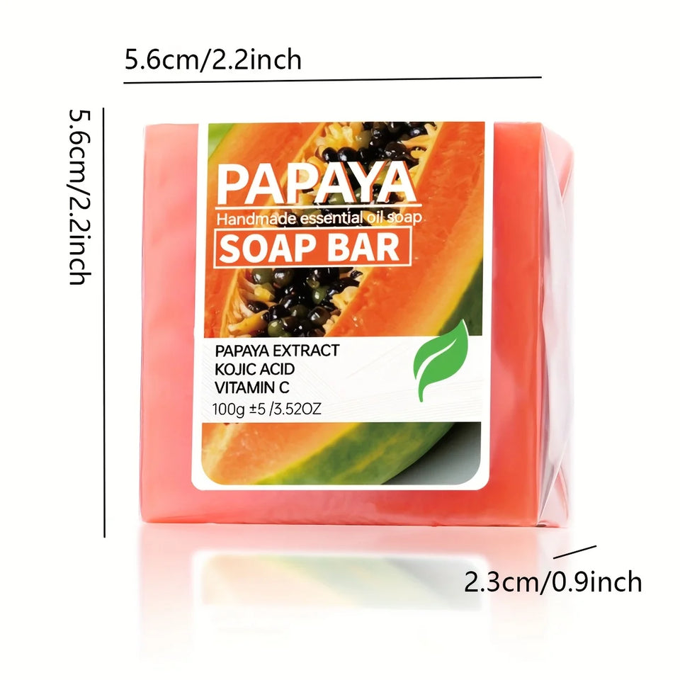 2PCS/Papaya Kojic Acid Essential Oil Soap, Vitamin C Cleansing Bath Moisturizing Skin Handmade Soap