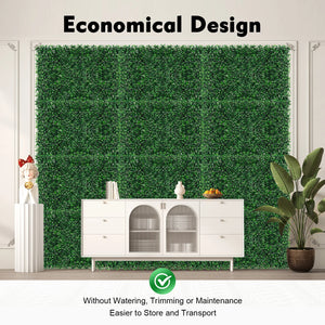 Pack of 12 Artificial Hedge Plant Fence Screen Green Wall Panels Decor Beautiful for Balcony Fence, UV Protection