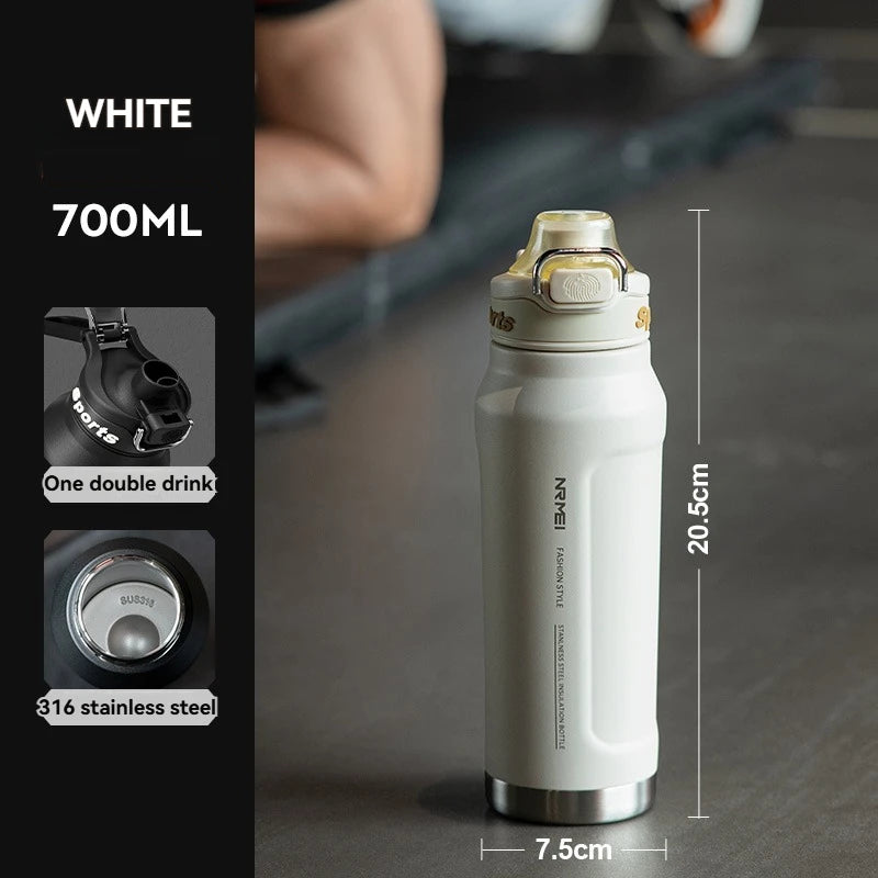 1L Thermos Water Bottle Stainless Steel Vacuum Flasks Keep Cold Hot Water Coffee bottles Portable Sport Gym Kettles With Straw