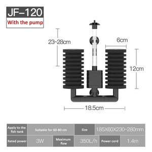 220V Aquarium Filter Fish Tank Air Pump Skimmer Biochemical Sponge Filters Fish Tanks Filtration System Aquariums Accessories