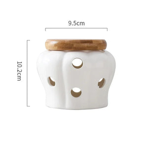 Kitchen Ventilation Storage Tank Pumpkin Jar Hollow Out Ceramic Storage Tank Garlic Ginger Dried Chili Pepper Storage  Jars