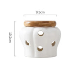 Kitchen Ventilation Storage Tank Pumpkin Jar Hollow Out Ceramic Storage Tank Garlic Ginger Dried Chili Pepper Storage  Jars