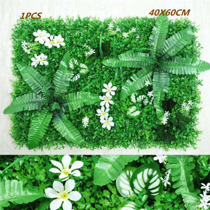 Green Artificial Plants Wall Panel Plastic Outdoor Lawns Fake Flowers Decor  Wedding Backdrop Party Garden Grass Flower Wall
