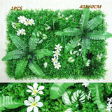 Green Artificial Plants Wall Panel Plastic Outdoor Lawns Fake Flowers Decor  Wedding Backdrop Party Garden Grass Flower Wall