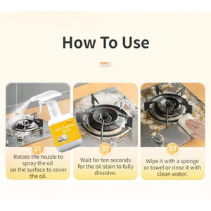 Heavy-Duty Kitchen Grease Oil Remover Spray - Effortless Cleaning of Stovetops, Ovens, and Range Hoods Kitchen Cleaning Tools