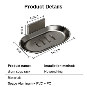 Bathroom Aluminum Alloy Soap Dish Free-Punching Wall Mounted Soap Sponge Holder Organizer Accessories Kitchen Soap Holder