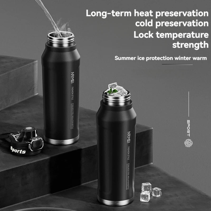 1L Thermos Water Bottle Stainless Steel Vacuum Flasks Keep Cold Hot Water Coffee bottles Portable Sport Gym Kettles With Straw