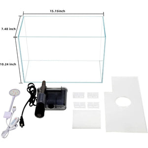 5-Gallon Glass Betta Fish Tank Starter Kit Including Filter, Lighting, and Lid