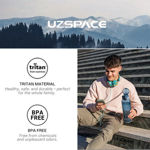 New UZ 1L BPA-Free Water Bottle Portable Leakproof Sports Drink Bottle Large Capacity Plastic Cup for School Travel Climbing Gym