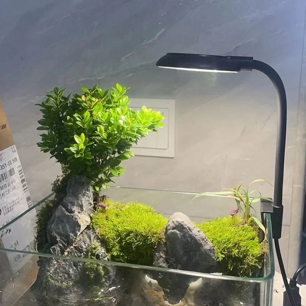LED Fish Tank Clip Lamp 3 Colors Adjustable USB Power Led Full Spectrum Waterproof Lamp for Small fish tank Aquarium Lights