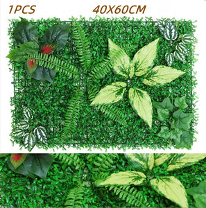 Green Artificial Plants Wall Panel Plastic Outdoor Lawns Fake Flowers Decor  Wedding Backdrop Party Garden Grass Flower Wall