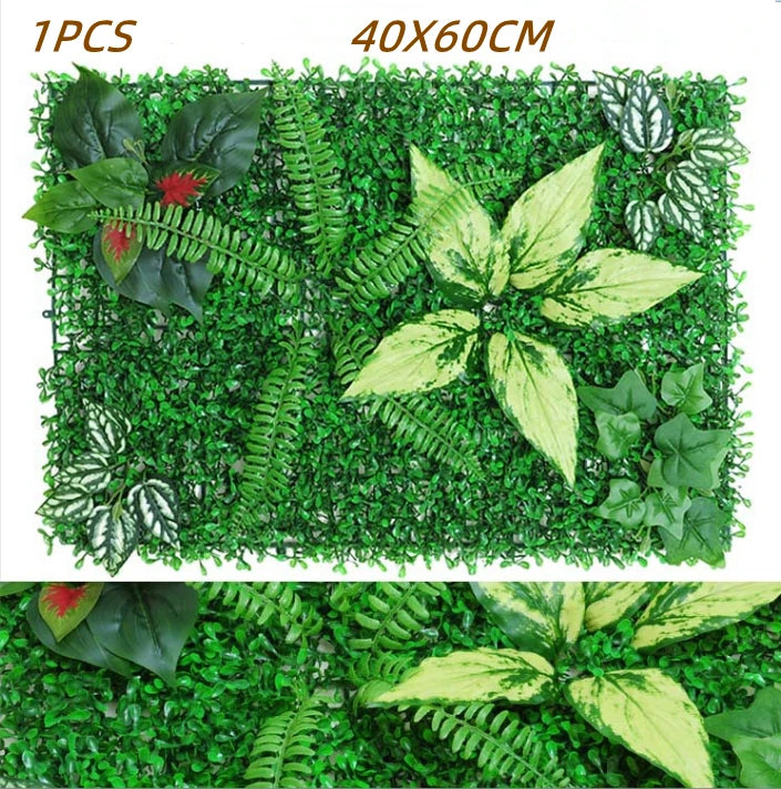 Green Artificial Plants Wall Panel Plastic Outdoor Lawns Fake Flowers Decor  Wedding Backdrop Party Garden Grass Flower Wall