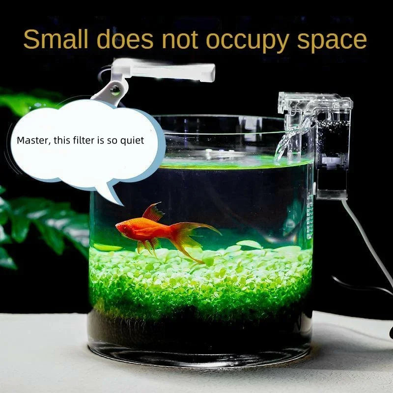 Mini Fish Tank Filter Small Wall Mounted USB Power Interface Household External Silent Water Purification Aquarium Aerator Pump