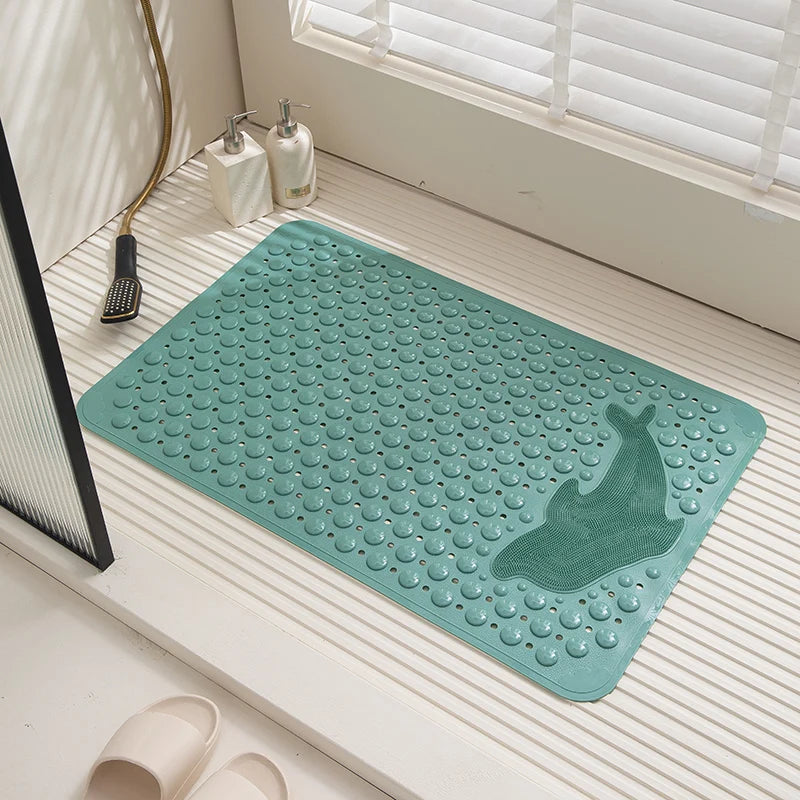 Washable Shower Bathroom Mat Massage Clean Feet Bathroom Non-slip PVC Bath Mat