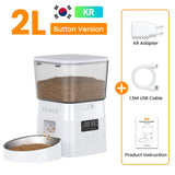 ROJECO Automatic Cat Feeder Pet Smart Cat Food Kibble Dispenser Button Version Smart Control Auto Feeder For Cat Dog Accessories