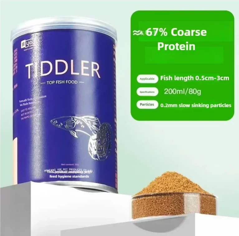 YEE Aquatic Feed TIDDLER TOP FISH FOOD Guppy Tetra Goldfish Small Tropical Fish Food Enhance Color High Protein Content