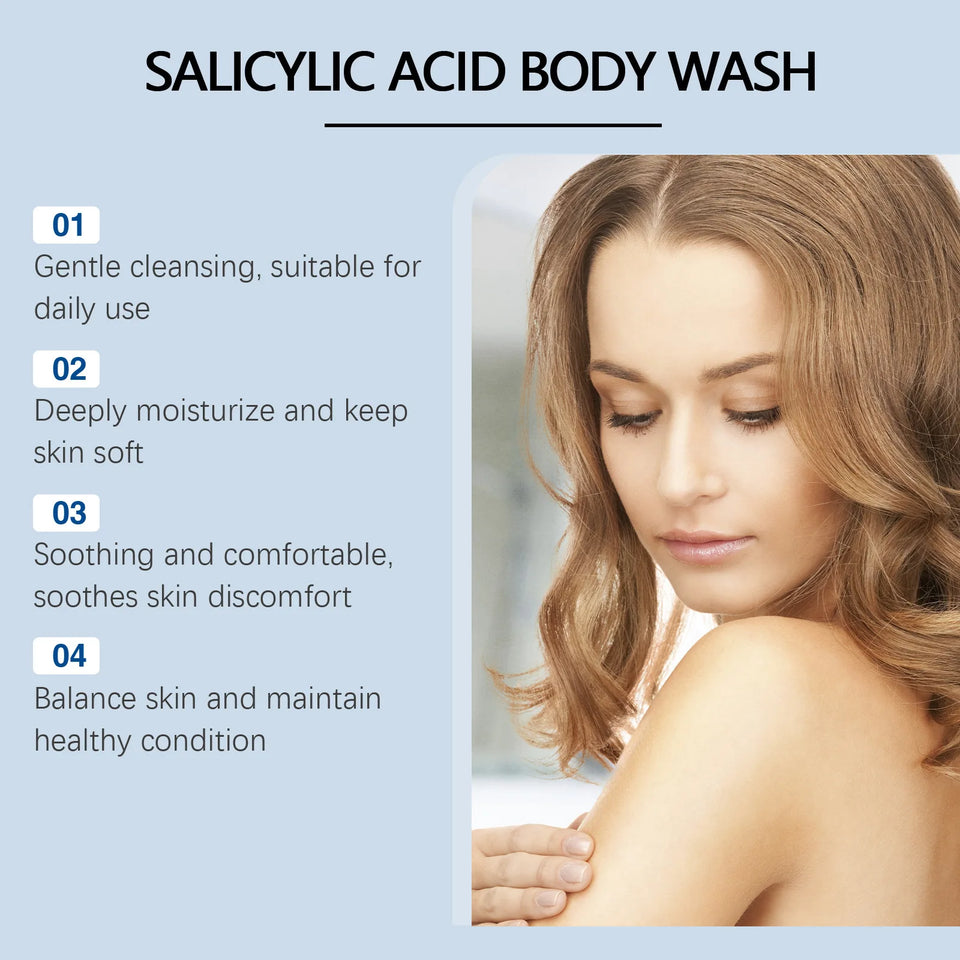 Salicylic Acid Body Wash Deep Cleaning Acne Brightening Exfoliator Nourish Shrink Pores Bath Shower Gel Repair Chicken Skin Care