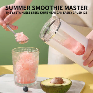 New 530ml Portable Juicer Wireless USB Charging Crushed Ice Electric Juicing 12 Blade 4 Gears 7.4V Mini Fresh Juice Blender