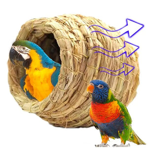 Birds Nest Straw Breathable Manual Bird Cage Bedding For Parakeets Interests Natural Fiber Simulation Birdhouse Resting Breeding