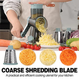 3-in-1 Rotary Cheese/Vegetable Grater & Nut Grinder, Manual Kitchen Slicer with Clear Container for Peanut/Food Prep