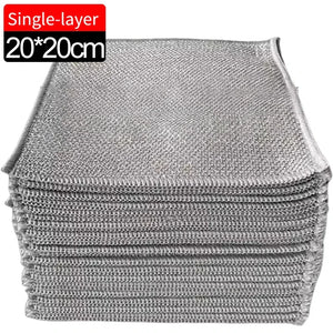 24/1PCS Silver Metal Wire Cleaning Cloth Single Layer Hanging Type Pot Dish Cleaning Sponge Multifunctional Kitchen Towel