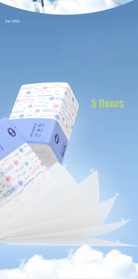 Diffuse Flower Paper 1 Pack 400 Paper Thickened Napkin S Size Household Paper Towel Comfortable Wood Facial Tissue Toilet Paper