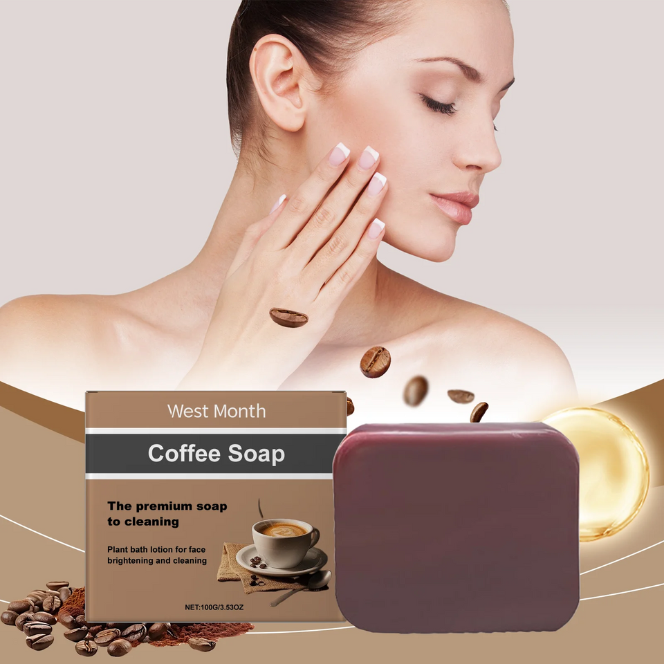 WEST MONTH Coffee Soap Coffee Essence Mild Cleansing Nourishing Skin Moisturizing Brightening Soap 100G/3.53 OZ