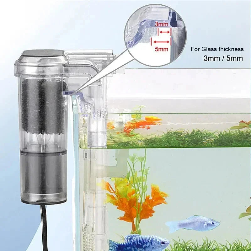 New Suspended Filter for Fish Tanks Mini Filter USB 2.5W 250H/L Suitable for Fish Tanks Below 30cm Aquariums