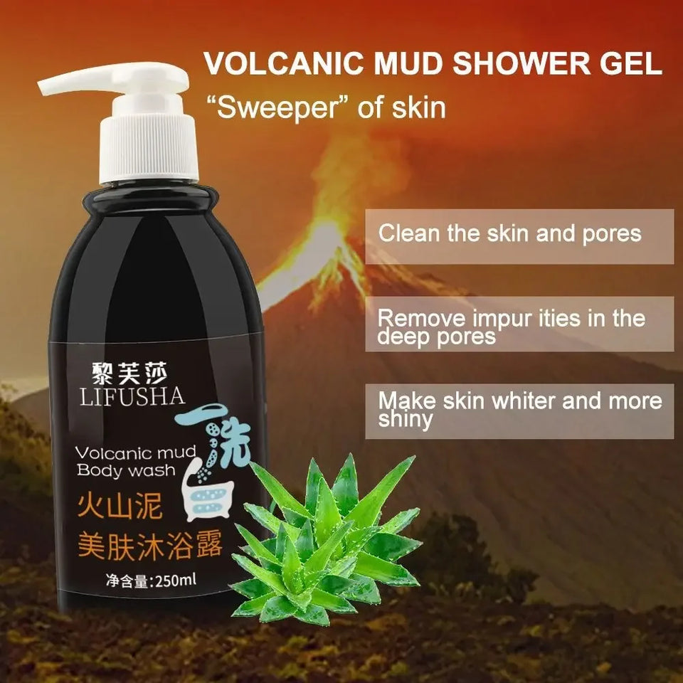 Volcanic Mud Body Wash Effective 3 in 1 Moisturizing Fast Whitening 250ml Firming Skin Deep Sea Mud Body Cleansers
