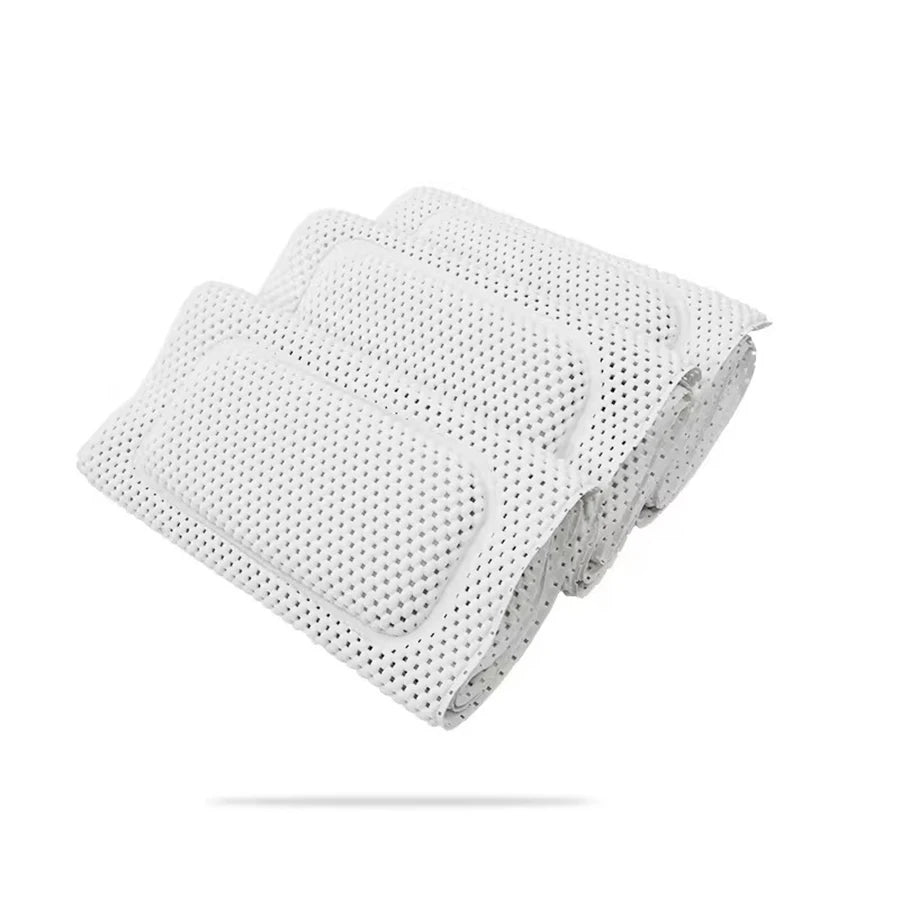 Non Slip BathTub Mat Suction Cup Bath Tub Pillow Headrest Long SPA Pillows Neck Cushion Hangable Waterproof Bathroom Accessories