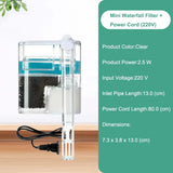Fish Tank Filter small circulation Pump3in 1 Water Purification WaterfallOxygenation Silent Household wallMounted