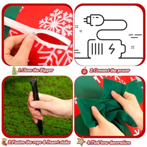 7 Pcs LED Inflatables Outdoor Decorations 6.6 Ft Inflatable Joy Santa Claus Large Blow up Decor for Xmas Party Yard Lawn Garden