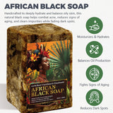 Raw African Black Soap for Oily Skin, Dark Spots  Pure & Natural Ingredients - Organic  Face and Body Wash Soap