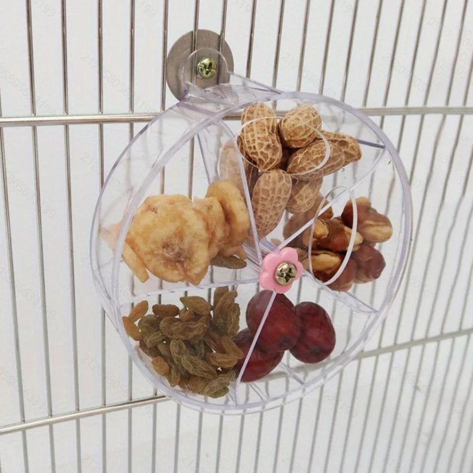 1pc Acrylic Interactive Parrot Toy Rotating Treat Dispenser for Pet Parrot Bird Cage Decoration Mental Stimulation Entertainment