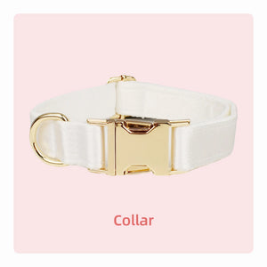 Bowtie Dog Collar Leash Harness White Unique Style Necklace with Detachable Bow Tie for Puppy Small Medium Large Dogs Wedding
