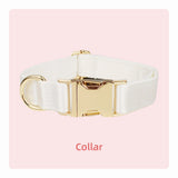 Bowtie Dog Collar Leash Harness White Unique Style Necklace with Detachable Bow Tie for Puppy Small Medium Large Dogs Wedding