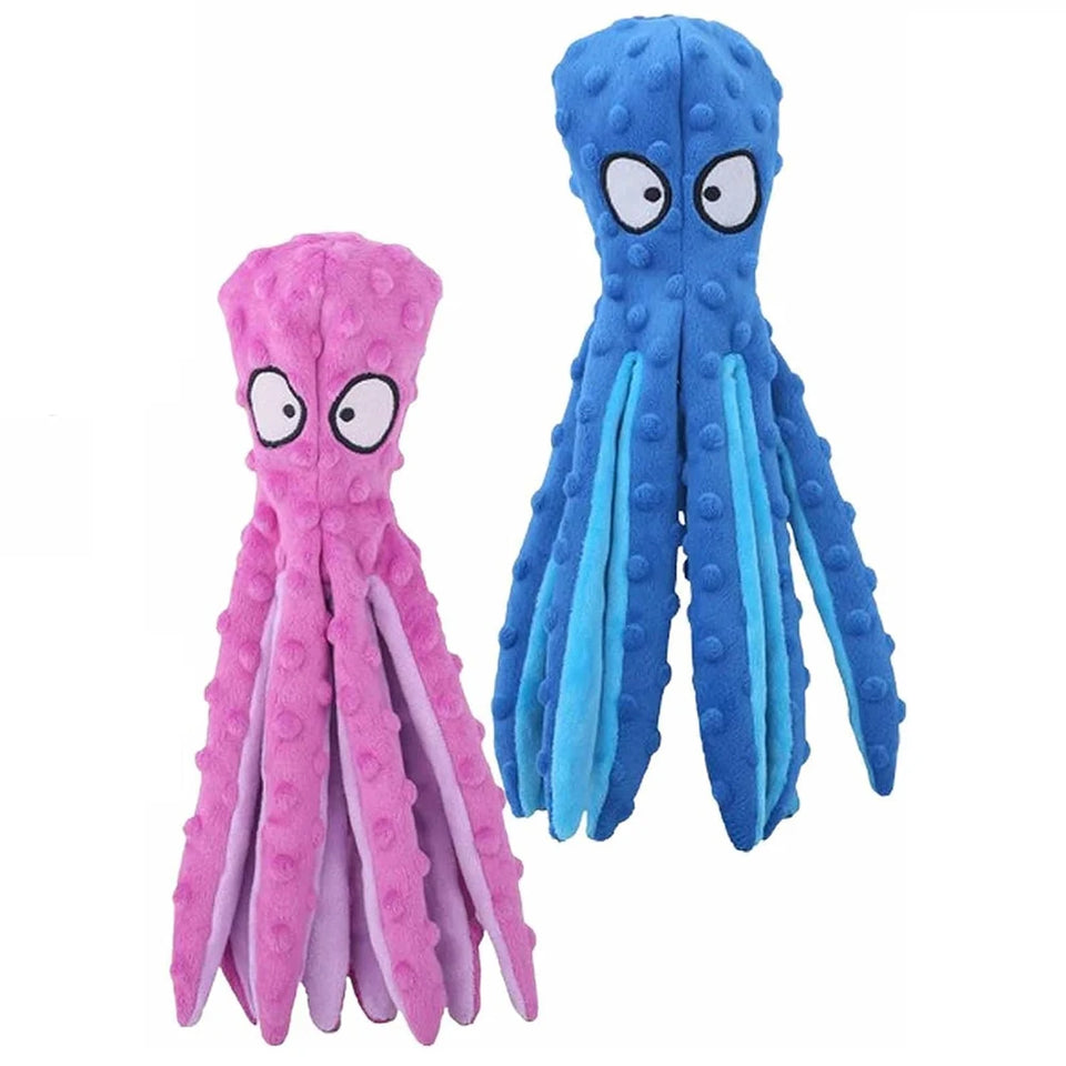 2Pcs Pet Plush Toy Octopus Dog Interactive Toy Indestructible Bite Resistant Sound Puppy squeaky Octopu Dogs Rattle Toys Supplie