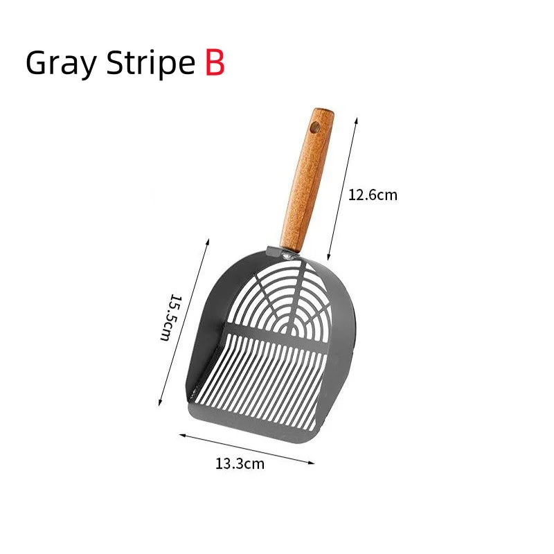 Cat Litter Shovel Pet Cleaning Tool carbon steel Wooden Handle Washable Kitten Litter Scoop Cats Toilet Cleaning Shovel Tool