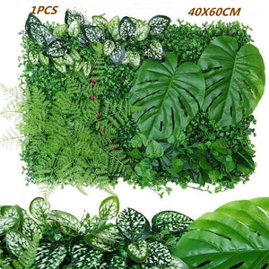 Green Artificial Plants Wall Panel Plastic Outdoor Lawns Fake Flowers Decor  Wedding Backdrop Party Garden Grass Flower Wall