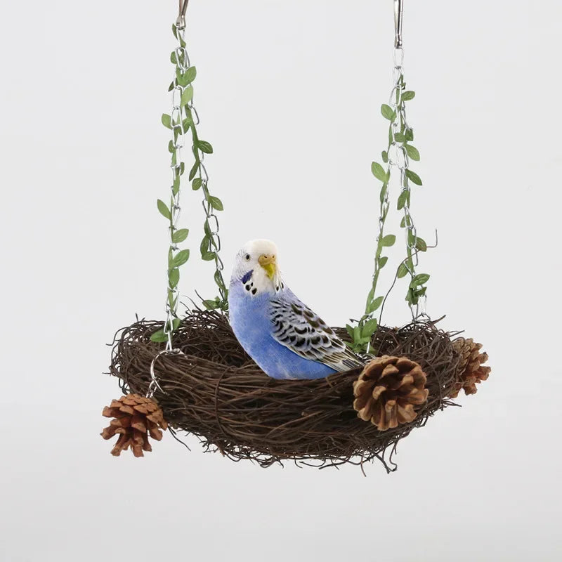 Rattan Round Rattan Bird Nest, Parrot Hanging Cages, Parrots, Pigeons Bedding, Rattan Weaving Bedding, Bird Play Toys