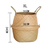 Seaweed Wicker Basket Rattan Hanging Flowerpot  Dirty Clothes    Storage    WF1015