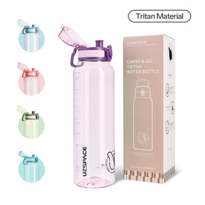 New UZ 1L BPA-Free Water Bottle Portable Leakproof Sports Drink Bottle Large Capacity Plastic Cup for School Travel Climbing Gym
