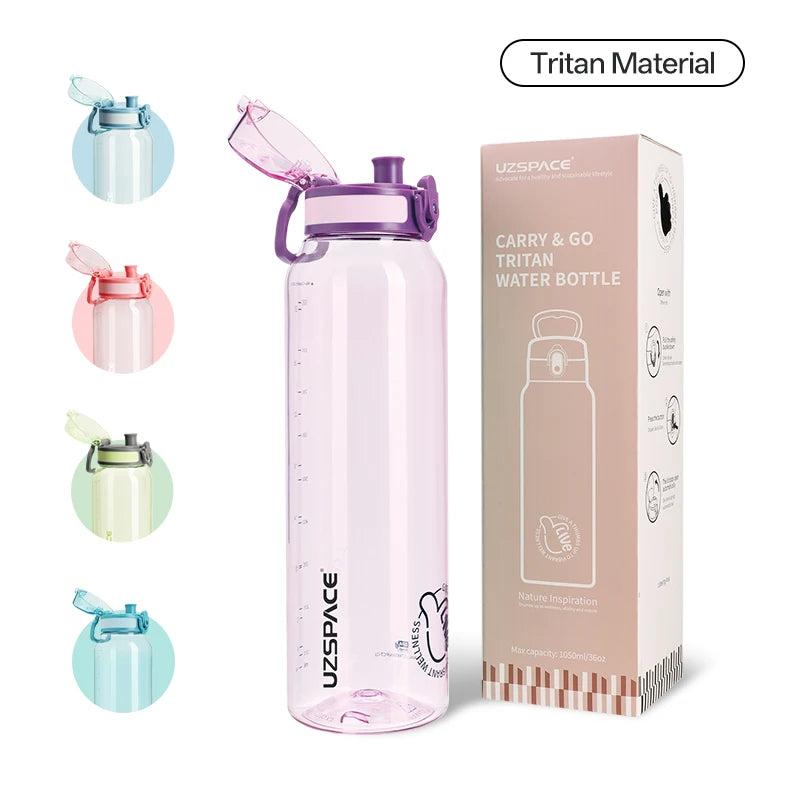 New UZ 1L BPA-Free Water Bottle Portable Leakproof Sports Drink Bottle Large Capacity Plastic Cup for School Travel Climbing Gym